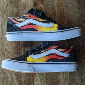 Vans Flame Low Top Double Hook Latch Shoes Black